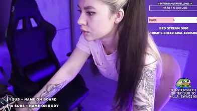 Twitch streamer showing her shorts